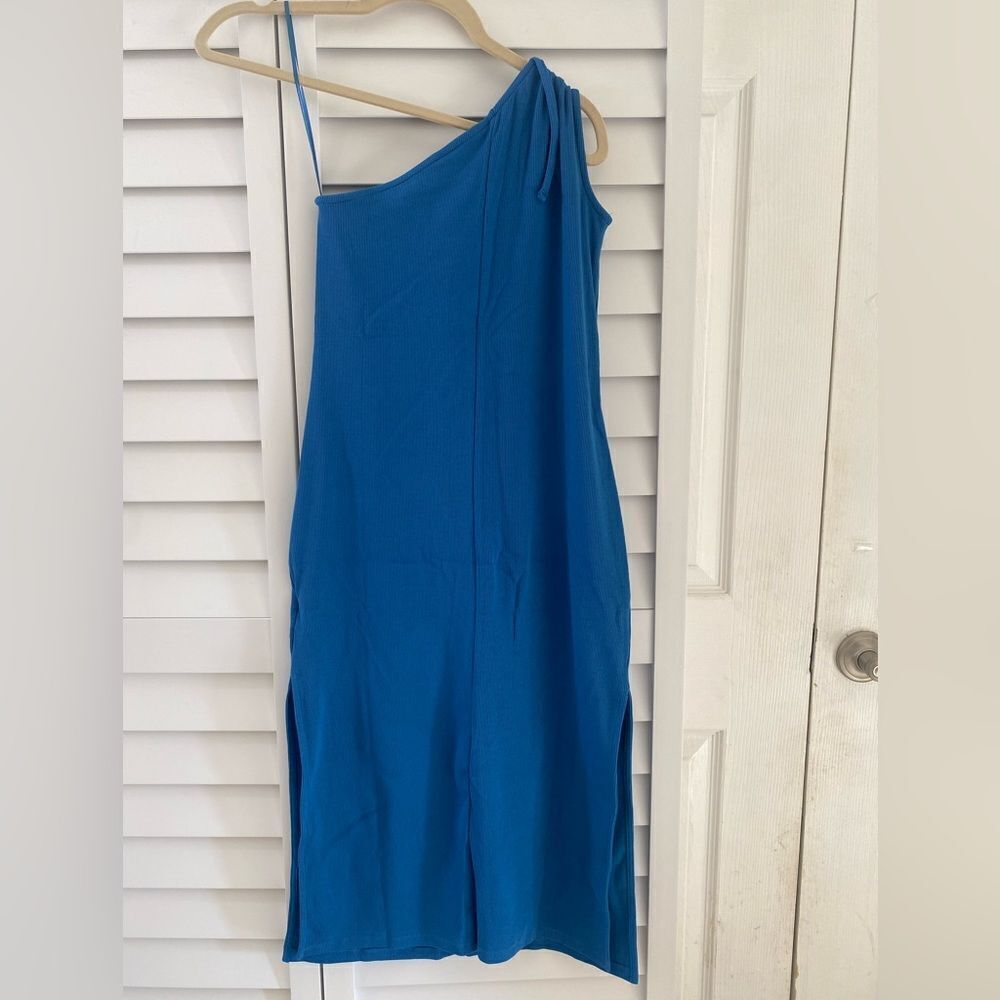 Blue One-Shoulder Dress - Picture 5 of 6